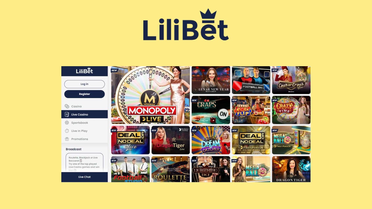 LiliBet Live casino games catalogue
