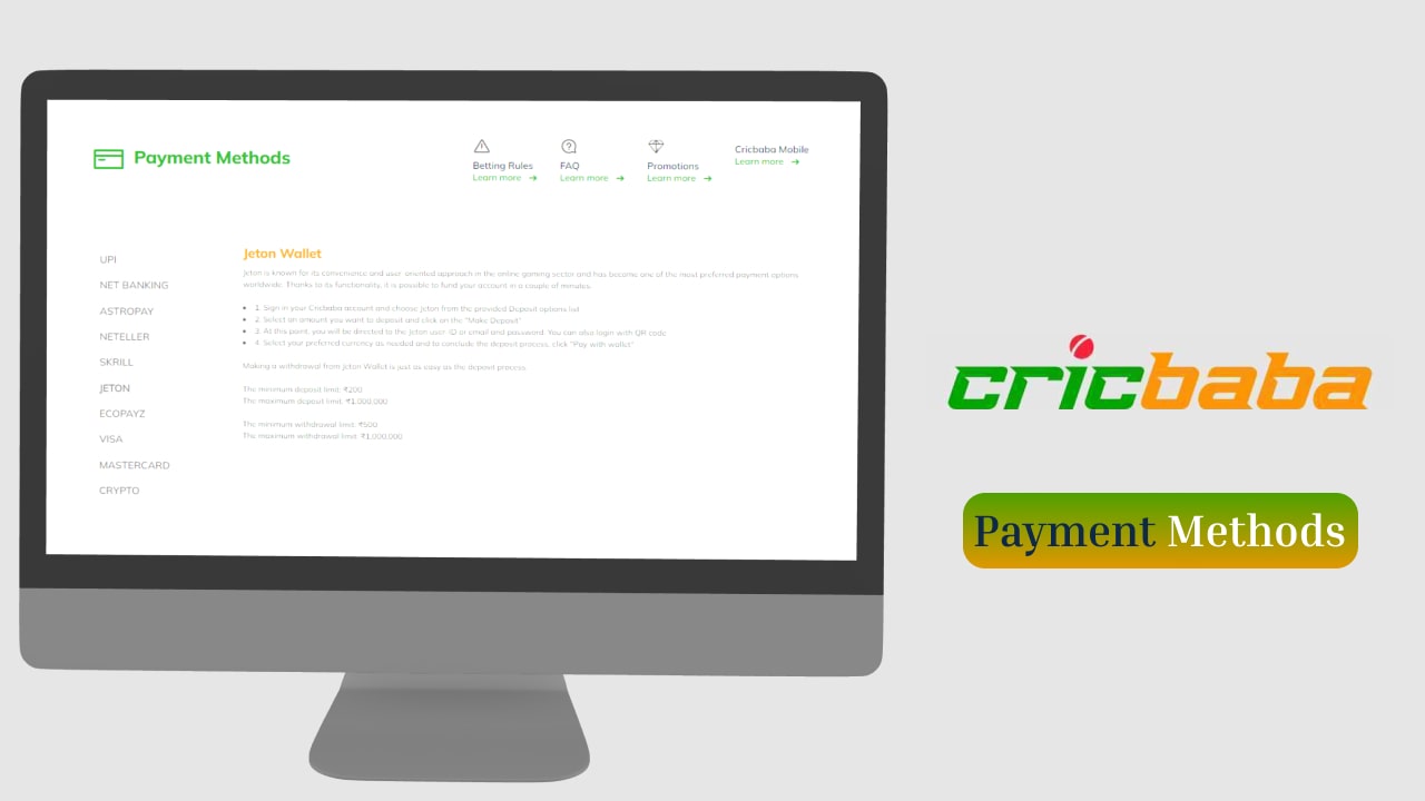 Cricbaba payment methods