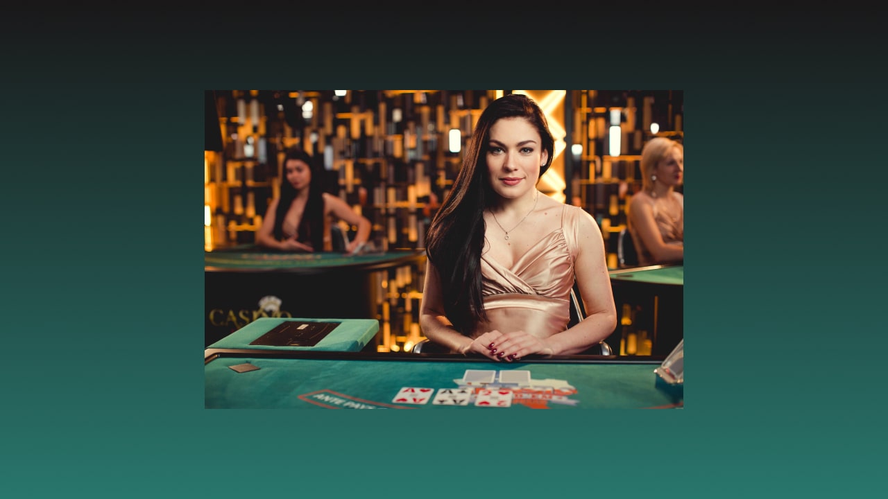 Female live dealers at online casino studio